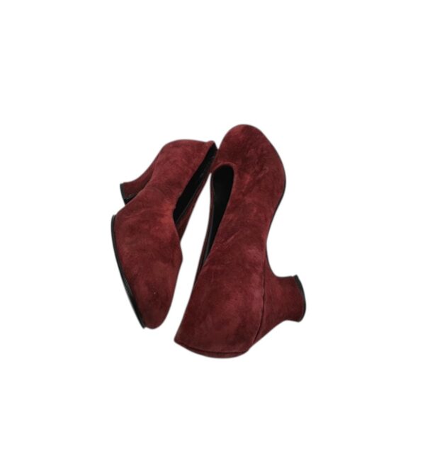 Pantofi dama 38, piele intoarsa , visiniu - imagine 4