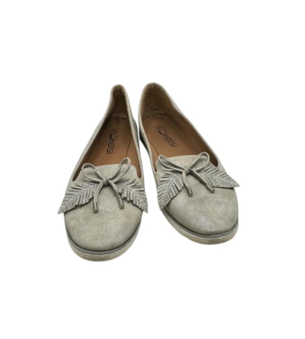 Balerini dama Kelsi 38, imitatie de piele, gri - imagine 3
