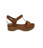 Sandale dama Ambellis 42, material textil, maro