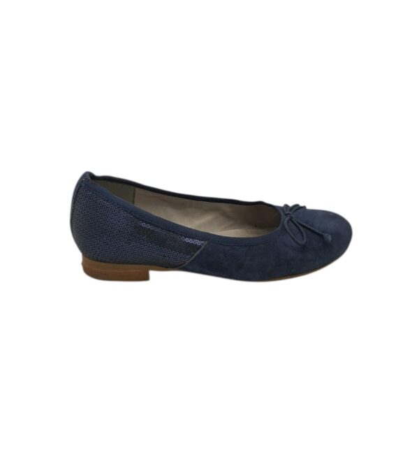 Balerini dama Carma 36, piele intoarsa, bleumarin - imagine 1