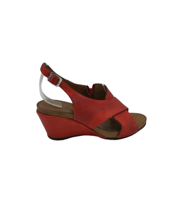 Sandale dama 38, piele , rosu - imagine 1