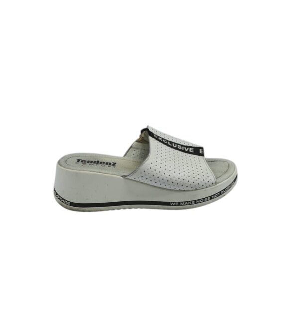Saboti dama Tendenz 38, piele, alb - imagine 1