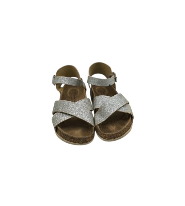 Sandale copii 25, imitatie de piele, gri - imagine 3
