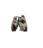 Sandale copii 25, imitatie de piele, gri - imagine 4