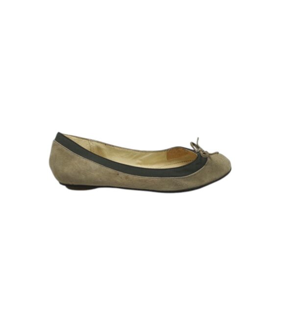 Balerini dama Buffalo 36, piele intoarsa, bej - imagine 1