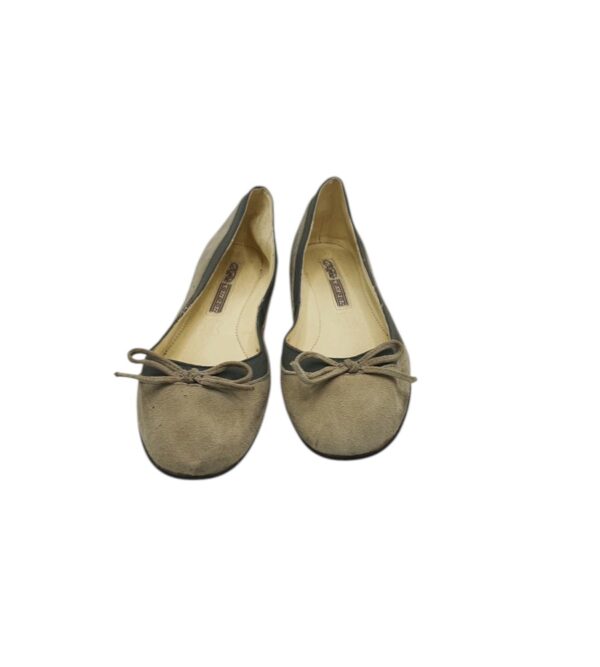 Balerini dama Buffalo 36, piele intoarsa, bej - imagine 3