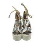 Sandale dama Perla 39, imitatie de piele, gri - imagine 3
