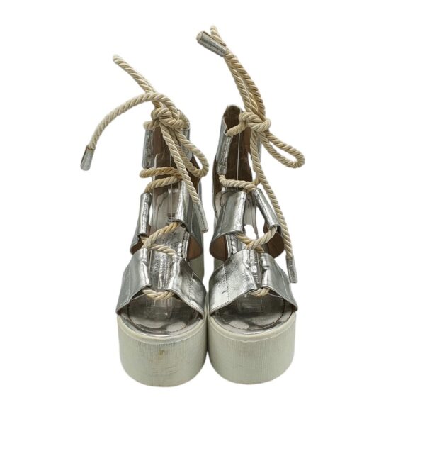 Sandale dama Perla 39, imitatie de piele, gri - imagine 3