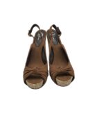Sandale dama Bata 39, material textil, maro - imagine 3