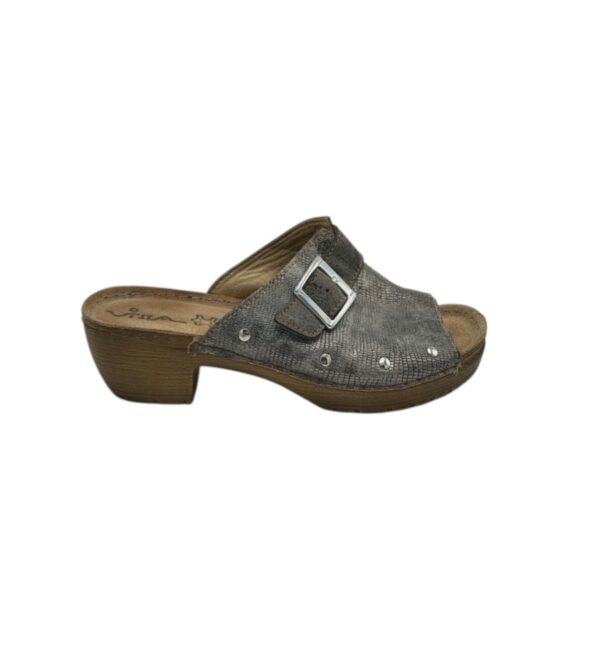 Saboti dama Vista 40, piele, gri - imagine 1