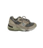 Adidasi dama New Balance 39, material textil, piele intoarsa, bej gri