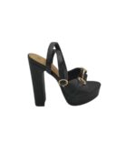 Sandale dama 38, imitatie de piele, negru