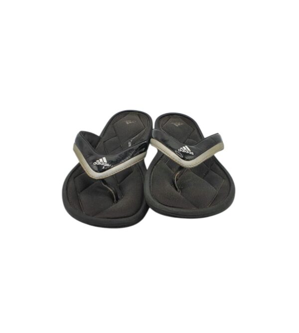 Slapi barbati Adidas 40, imitatie de piele, material textil, negru gri - imagine 3