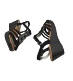 Sandale dama Lilley 40, material textil, negru - imagine 4