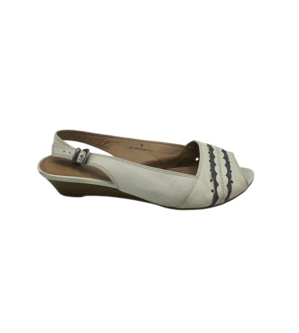 Sandale dama Footglove 42, imitatie de piele, alb - imagine 1