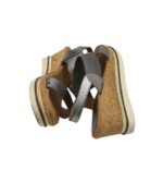 Sandale dama Moda 40, piele, gri - imagine 2