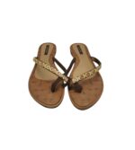 Saboti dama Grendha 41, material textil, imitatie de piele, maro - imagine 3