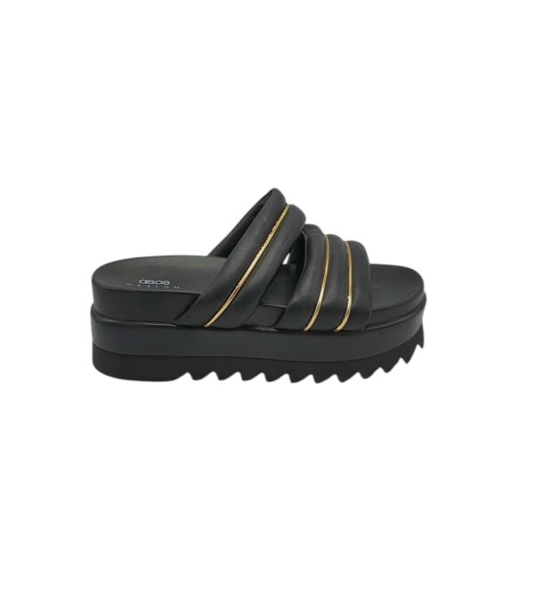 Saboti dama Asos 39, imitatie de piele, negru - imagine 1