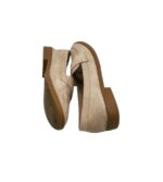 Mocasini Swan 36, material textil, bej - imagine 4