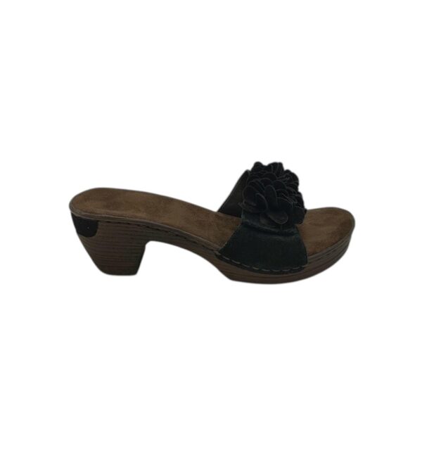 Saboti dama 38, piele intoarsa , negru - imagine 1