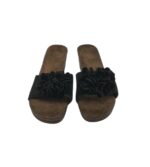 Saboti dama 38, piele intoarsa , negru - imagine 3