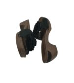 Saboti dama 38, piele intoarsa , negru - imagine 4