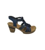 Sandale dama Rieker 39, imitatie de piele, bleumarin