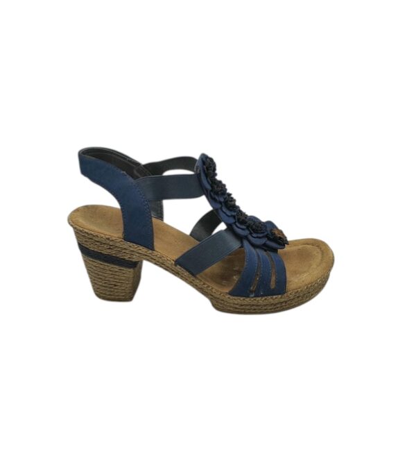 Sandale dama Rieker 39, imitatie de piele, bleumarin - imagine 1