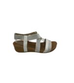 Sandale dama Easy Street 40, material textil, imitatie de piele, alb gri