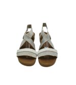 Sandale dama Easy Street 40, material textil, imitatie de piele, alb gri - imagine 3