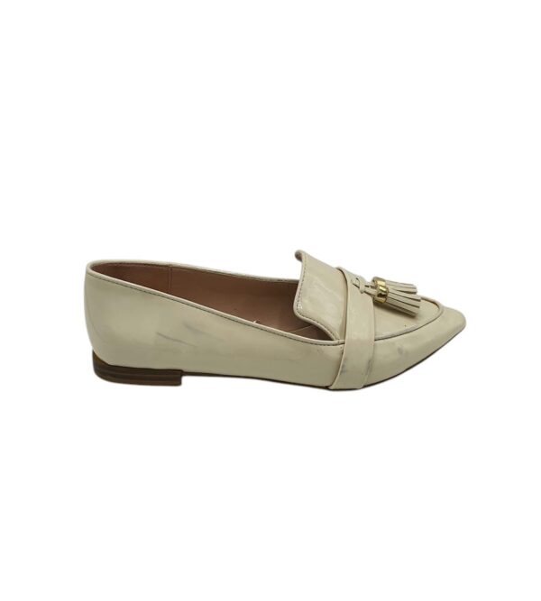 Balerini dama Zara 39, imitatie de piele,  crem - imagine 1