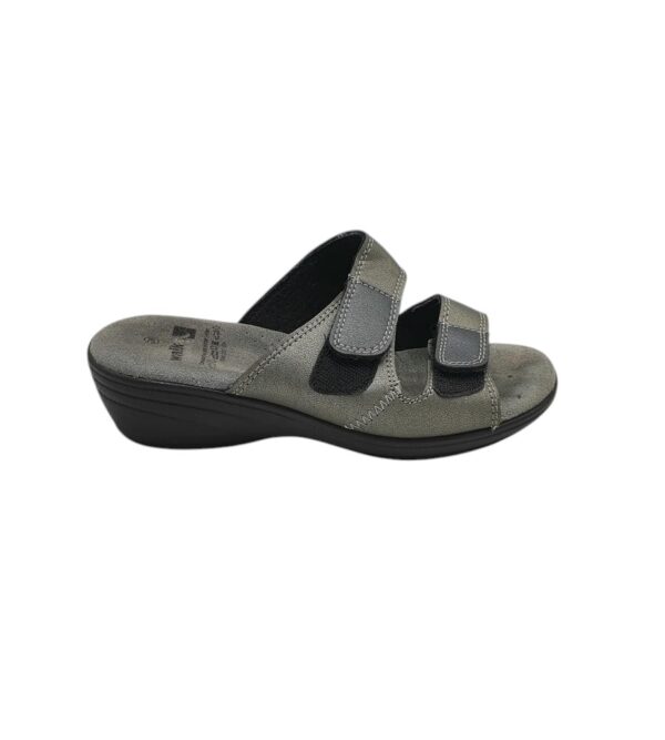 Saboti dama Walkx 38, imitatie de piele, gri - imagine 1