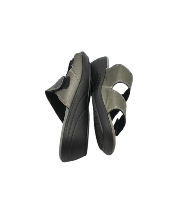 Saboti dama Walkx 38, imitatie de piele, gri - imagine 4