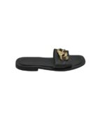 Saboti dama Bambi 39, piele, negru