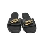 Saboti dama Bambi 39, piele, negru - imagine 3