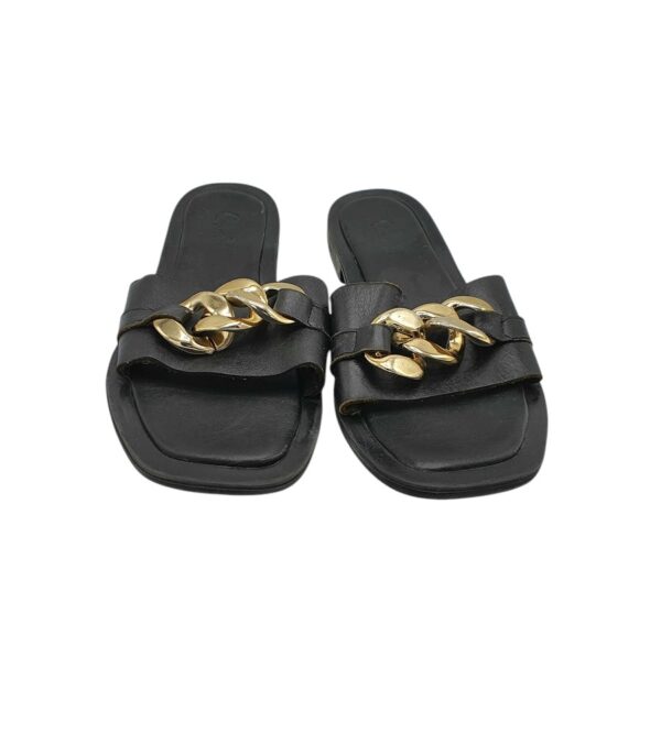 Saboti dama Bambi 39, piele, negru - imagine 3