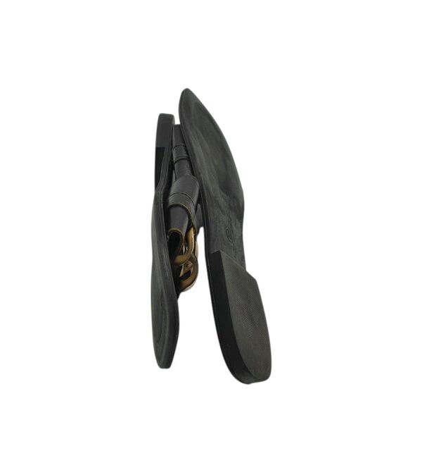 Saboti dama Bambi 39, piele, negru - imagine 4