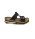 Saboti dama Rieker 41, imitatie de piele, negru