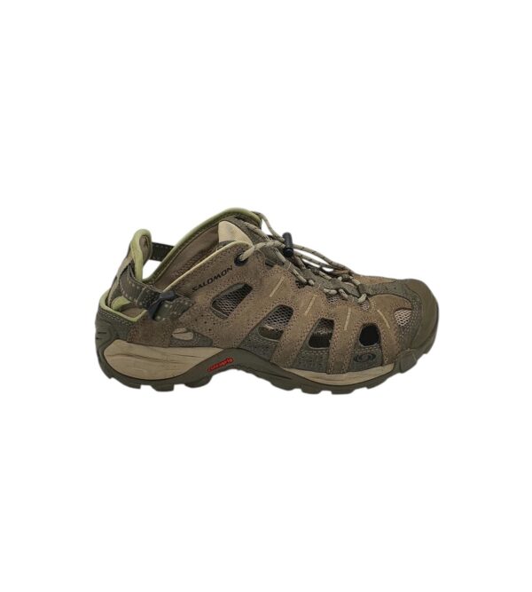 Sandale barbati Salomon 41, imitatie de piele, piele intoarsa, maro - imagine 1