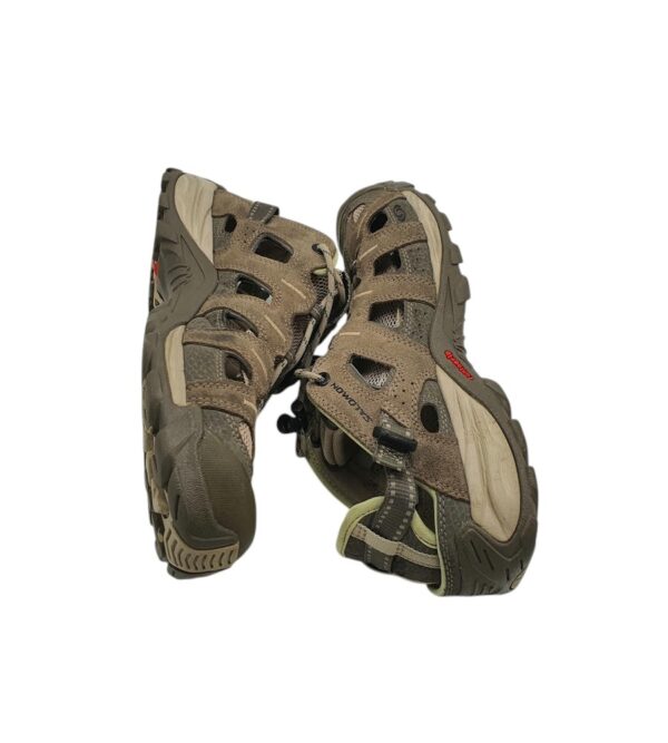 Sandale barbati Salomon 41, imitatie de piele, piele intoarsa, maro - imagine 4