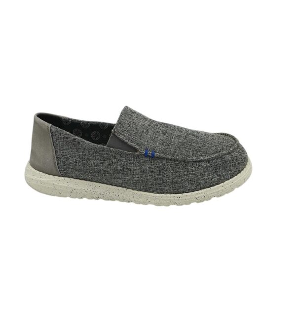 Mocasini barbati Venice 44, material textil, gri - imagine 1