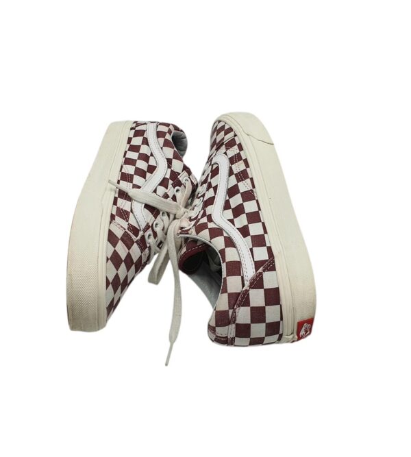 Tenisi dama Vans 38, material textil, alb maro - imagine 4