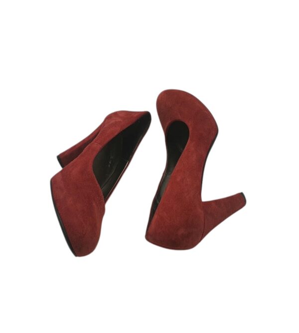 Pantofi dama Tamaris 38, piele intoarsa, maro - imagine 4