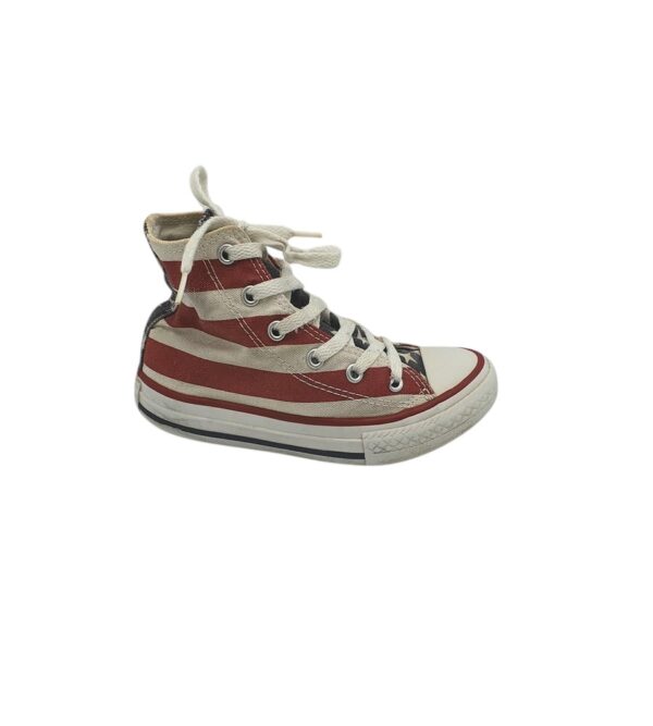 Tenisi copii Converse 29, material textil, alb rosu - imagine 1