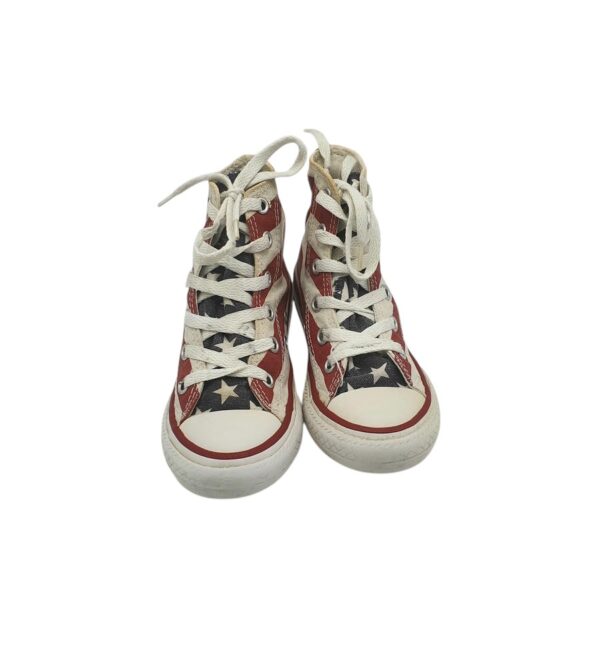 Tenisi copii Converse 29, material textil, alb rosu - imagine 3