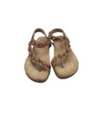Sandale dama Pavers 39, material textil, imitatie de piele, auriu - imagine 3