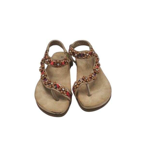 Sandale dama Pavers 39, material textil, imitatie de piele, auriu - imagine 3