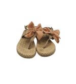 Sandale dama 38, material textil, crem - imagine 3