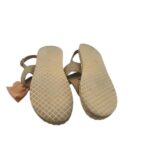 Sandale dama 38, material textil, crem - imagine 5