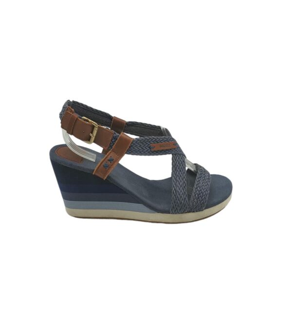 Sandale dama Mexx 40, material textil, piele, albastru - imagine 1